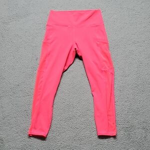 Fabletics Women's Powerhold Neon Coral Active Leggings Size S